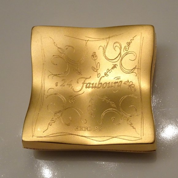 Auth HERMES Paris Compact Faubourg Perfume Fragrance Powder Case Scarf Design - Picture 5 of 11